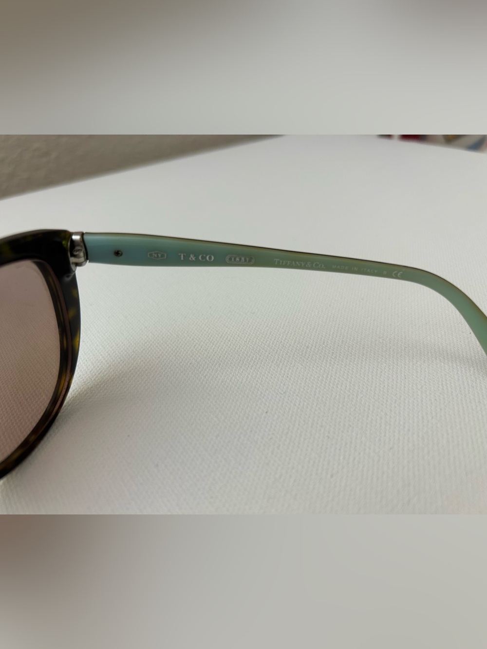 Tiffany & co. Tortoise shell Glass with blue accents - Picture 3 of 5